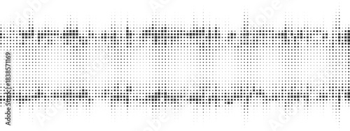 Black Halftone Bar Noise Wave Pattern for Tech Posters, Digital Glitch Art, Modern Abstract Layouts, Signal Visualizations vector illustration