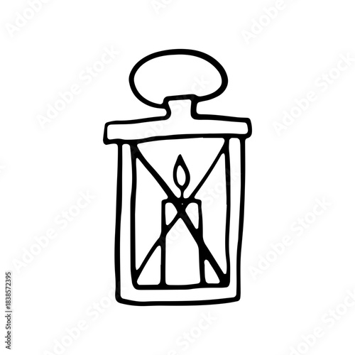 Cozy Christmas Candle Lantern Doodle