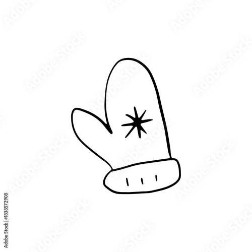 Cozy Winter Mitten Snowflake Doodle
