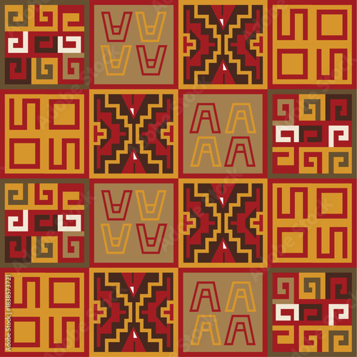 Inca Geometric Pattern – Pre-Columbian Motif Repeating Background