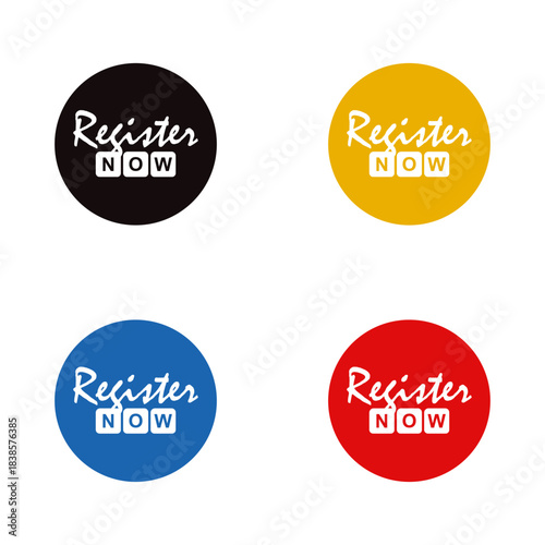 Register Now Button Icon – Signup, Join, Subscribe Call-to-Action Illustration