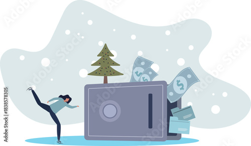 Bank safe with secured money and valuables in security.life and employment of people.