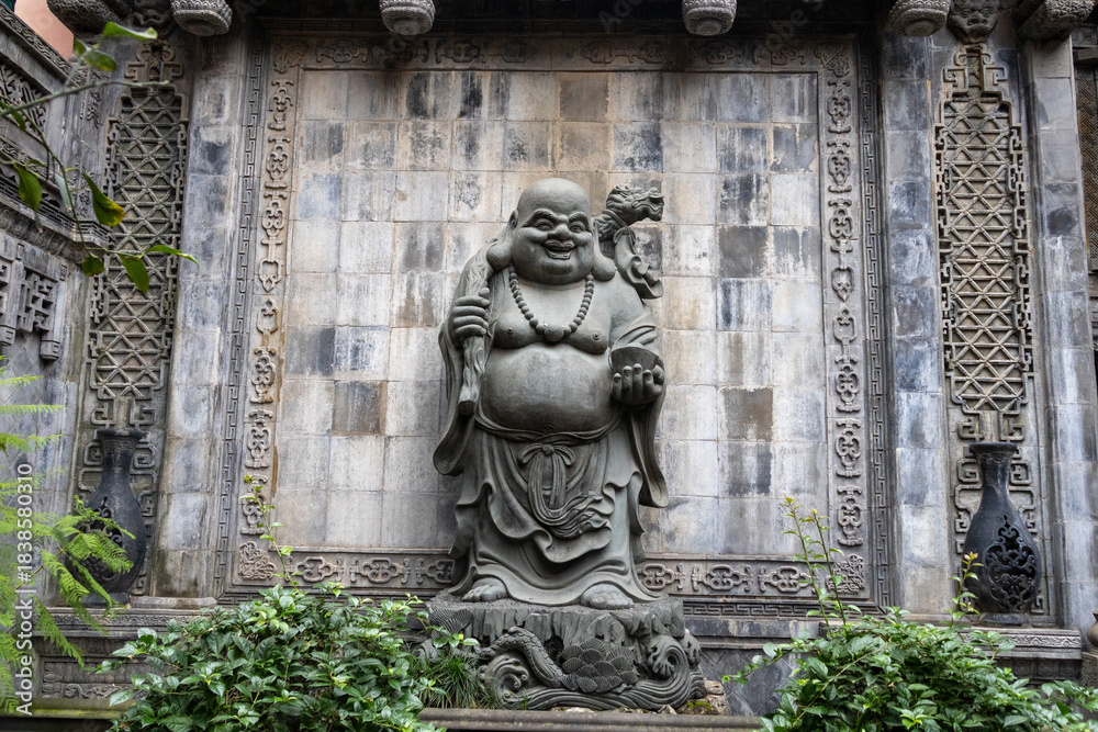Obraz premium Louhan Temple in Chongqing, China which features remarkably architectural design.