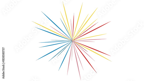 Abstract Colorful Burst Of Pixelated Light Rays Expanding From A Central Point On A Black Background With No Defects Or Faces