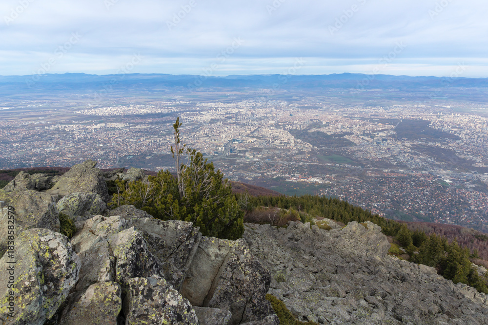 Fototapeta premium Landscape of Vitosha Mountain near Kamen Del peak, Bulgaria
