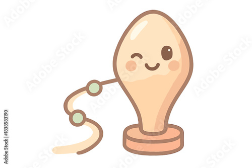 Winking Milestone Marker. A cute "individual progress" milestone marker with a winking expression, soft harmonious pastel palette,