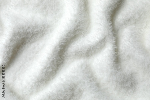 Top view of white fabric background, cashmere texture