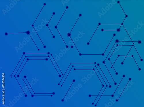 Abstract blue geometric network pattern with connected dots