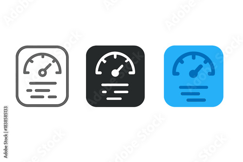 Minimal Depth Meter Icons. three minimal vector icons of a depth meter with faint erased inscriptions symbolizing palimpsest