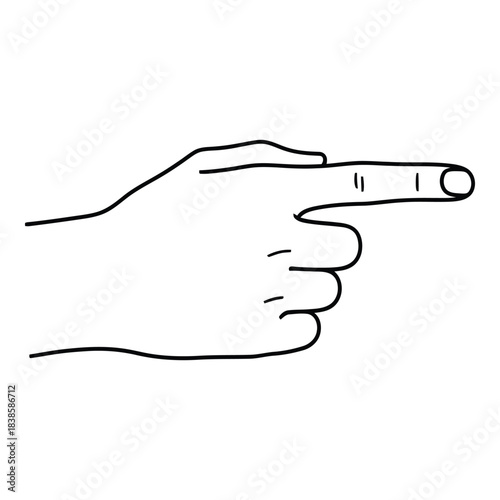 Hand pointing finger direction indication outline concept illustration simple design