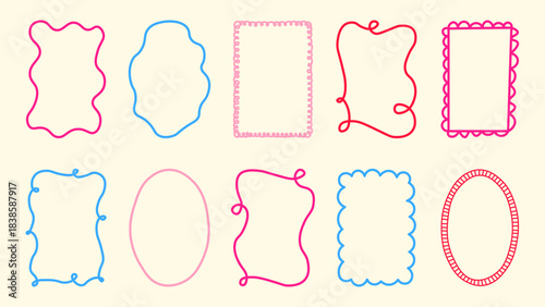 Hand-drawn wavy border collection with textured stripes and flowing outlines. Great for invitations, banners, printables and social media.