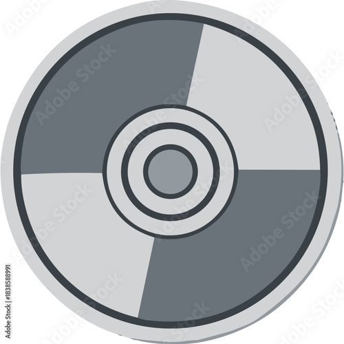 Circular Target Graphic With Four Quadrants In Gray And Light Gray Tones And Concentric Circles In The Center Representing Aim Or Precision On A White Background
