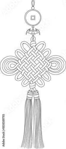 Traditional Chinese Knot with Hanging Tassels