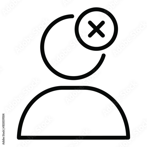 Remove user account delete profile outline icon vector illustration