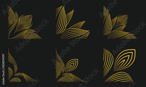 Decorative Luxury Leaf Frame Elements