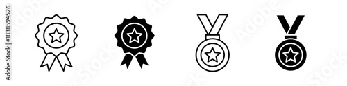 Award medal icon set