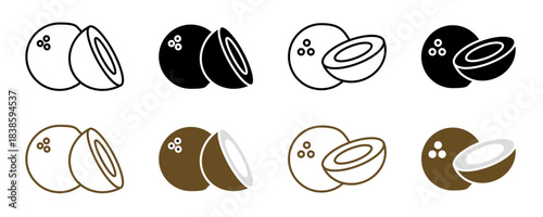 Coconut icon set