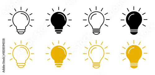 Light bulb icon set