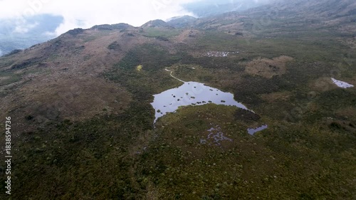 Natural Andean Mountains Lagoon. High quality 4k footage
