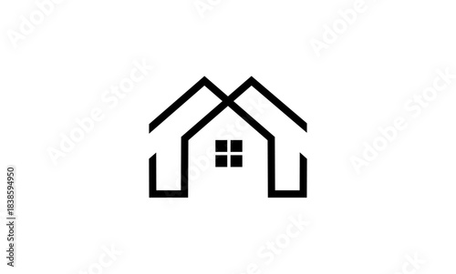 Minimalist House Logo Design with Clean Lines and Modern Aesthetic.