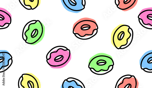 Cute donuts pattern background vector design