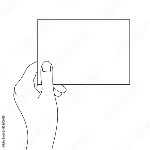 紙と持つ手のイラスト素材