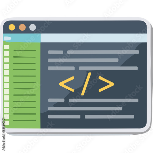Computer Screen Displaying Programming Code Snippet With Angle Brackets and Line Numbers on a Dark Themed Interface Against a Soft Gradient Background
