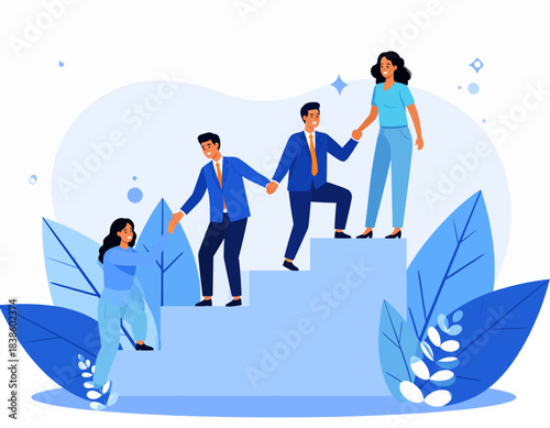 Home Protection and Real Estate Deal with Hands and People Vector Illustration