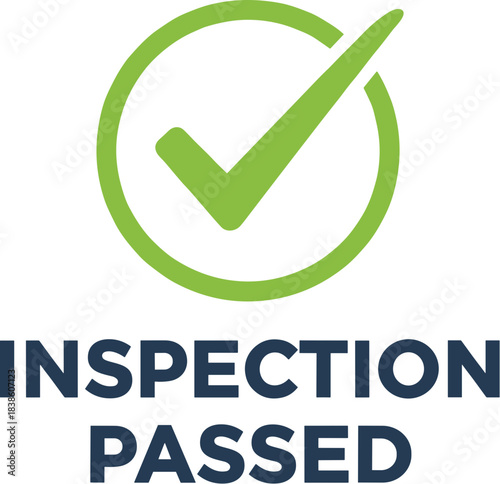 Inspection Passed sign with green checkmark icon.