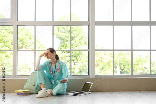 Stressed female medical int...