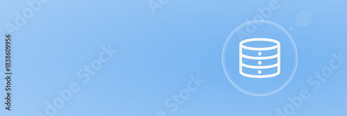 Server Datenbank Icon Vektor Header svg unter 50 kB mit Copy Space für Technologie und Data Center