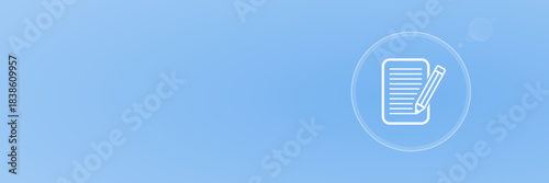 Dokument Stift Icon Vektor Header svg unter 50 kB mit Copy Space für Notizen, Verträge und Bürowesen