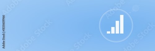 Wachstum Statistik Icon Vektor Header svg unter 50 kB mit Copy Space für Business, Erfolg und Analyse