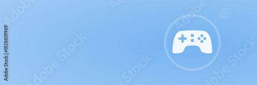 Controller Gaming Icon Vektor Header svg unter 50 kB mit Copy Space für Spiele, Zocken und Unterhaltung