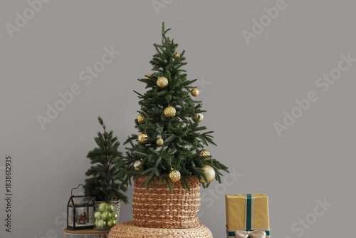 Christmas trees with gift n...