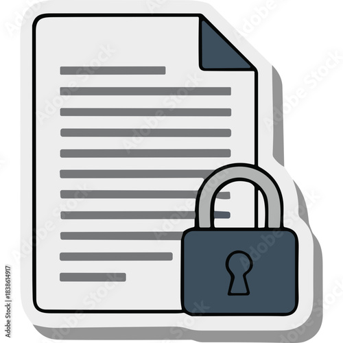 Document With Lock Icon Representing Security Privacy Confidentiality Or Restricted Access To Information Data Protection Concept