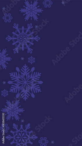 シンプルでシックな雪の花のイラスト背景・縦型16:9