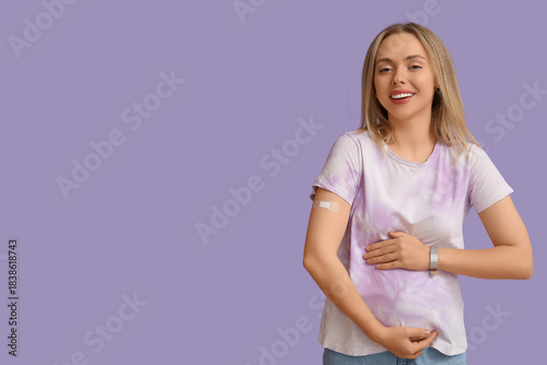 Young pregnant woman after ...
