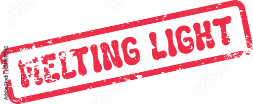 Red Grungy Rubber Stamp Mark with Melting Light Text Illustrates Fading Illumination
