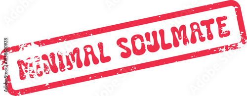 Authentic Red Distressed Rubber Stamp Mark with Minimal Soulmate Text and Rough Edge