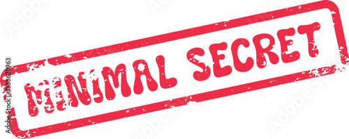 Minimal Secret Red Distressed Rubber Stamp for Confidential Information Marking