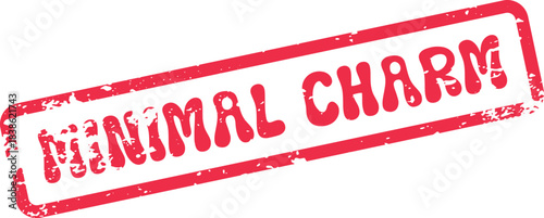 Minimal Charm Red Grunge Style Stamp Asset Expressing Understated Appeal and Simple Allure