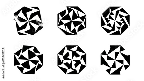 Geometric black and white patterns for design elements and backgrounds
