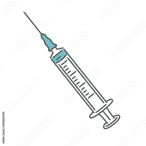 注射器のイラスト素材（シリンジ・組立済み）