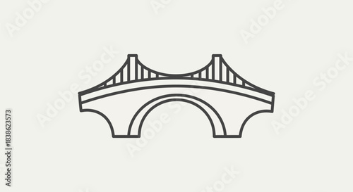 Minimalist Bridge Illustration - A Simple Architectural Design.