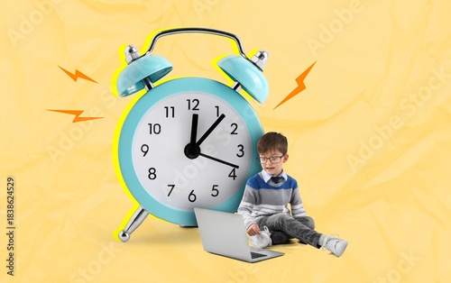 Little boy with laptop and ...