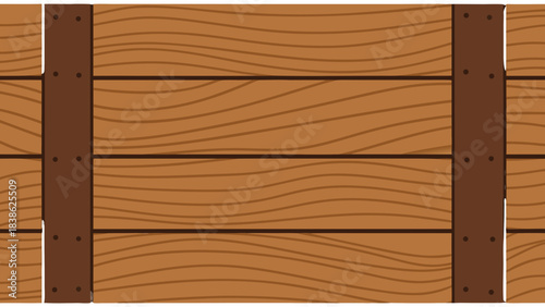 Rustic Wooden Crate Texture With Dark Metal Straps And Visible Wood Grain In Natural Light