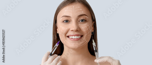 Beautiful woman receiving i...