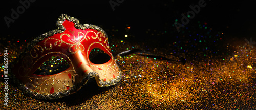 Carnival mask with glitter ...
