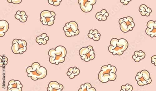Cute popcorn pattern background vector design